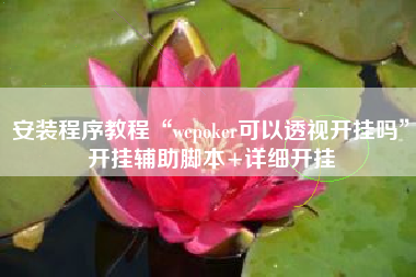 安装程序教程“wepoker可以透视开挂吗	”开挂辅助脚本+详细开挂