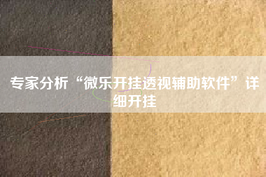 专家分析“微乐开挂透视辅助软件”详细开挂