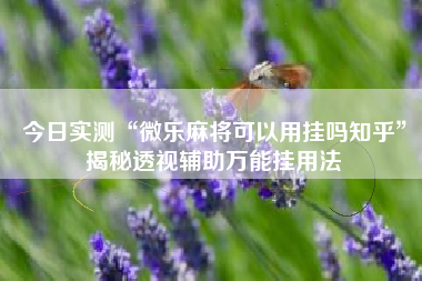 今日实测“微乐麻将可以用挂吗知乎	”揭秘透视辅助万能挂用法