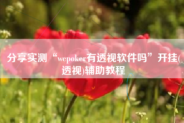 分享实测“wepoker有透视软件吗”开挂(透视)辅助教程