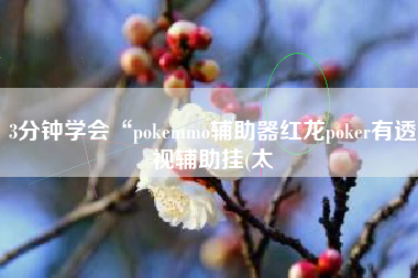 3分钟学会“pokemmo辅助器红龙poker有透视辅助挂(太