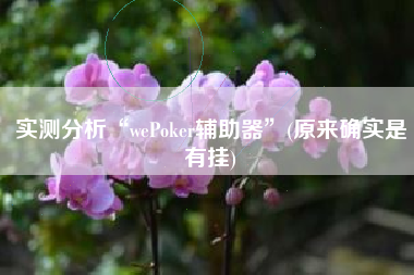 实测分析“wePoker辅助器”(原来确实是有挂)