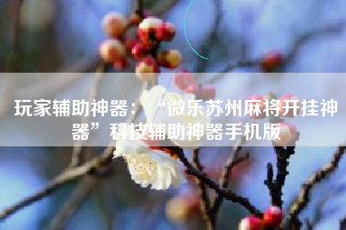 玩家辅助神器：“微乐苏州麻将开挂神器”科技辅助神器手机版