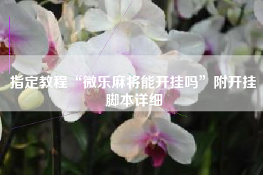 指定教程“微乐麻将能开挂吗”附开挂脚本详细