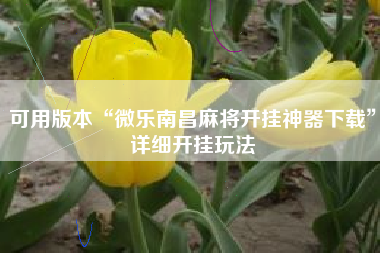可用版本“微乐南昌麻将开挂神器下载”详细开挂玩法