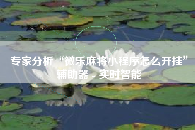 专家分析“微乐麻将小程序怎么开挂”辅助器 - 实时智能
