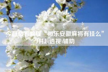 今日必看教程“微乐安徽麻将有挂么	”开挂(透视)辅助