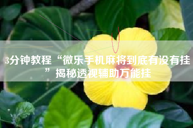 3分钟教程“微乐手机麻将到底有没有挂	”揭秘透视辅助万能挂