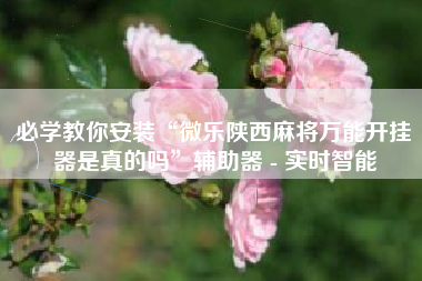 必学教你安装“微乐陕西麻将万能开挂器是真的吗”辅助器 - 实时智能