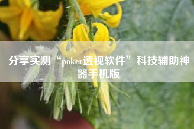 分享实测“poker透视软件”科技辅助神器手机版