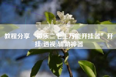 教程分享“微乐二七王万能开挂器”开挂(透视)辅助神器