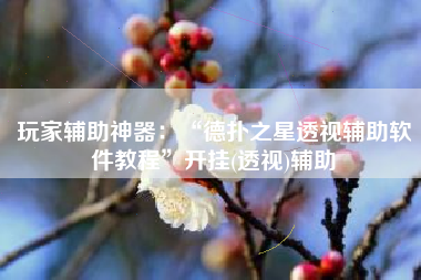 玩家辅助神器：“德扑之星透视辅助软件教程	”开挂(透视)辅助