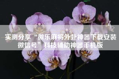 实测分享“微乐麻将外卦神器下载安装微信号”科技辅助神器手机版