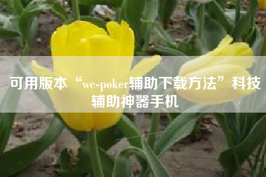 可用版本“we-poker辅助下载方法”科技辅助神器手机