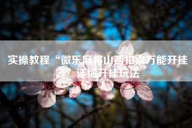 实操教程“微乐麻将山西扣点万能开挂器”详细开挂玩法