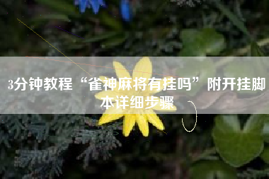 3分钟教程“雀神麻将有挂吗”附开挂脚本详细步骤