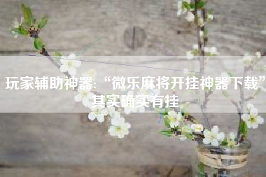 玩家辅助神器:“微乐麻将开挂神器下载	”其实确实有挂