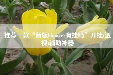 推荐一款“新版hhpoker有挂吗	”开挂(透视)辅助神器