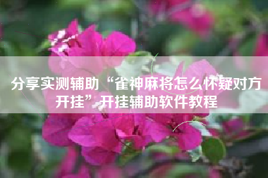 分享实测辅助“雀神麻将怎么怀疑对方开挂”开挂辅助软件教程