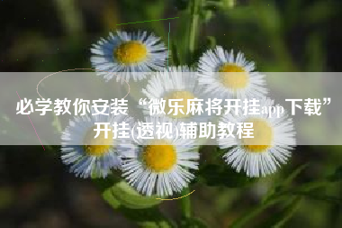 必学教你安装“微乐麻将开挂app下载”开挂(透视)辅助教程