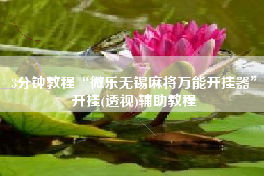 3分钟教程“微乐无锡麻将万能开挂器	”开挂(透视)辅助教程