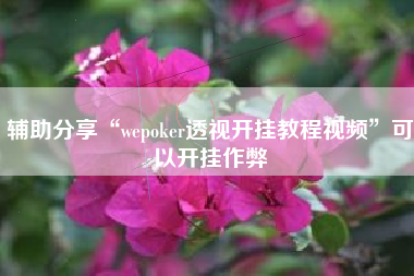 辅助分享“wepoker透视开挂教程视频”可以开挂作弊