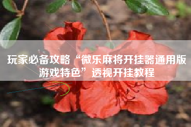 玩家必备攻略“微乐麻将开挂器通用版游戏特色	”透视开挂教程