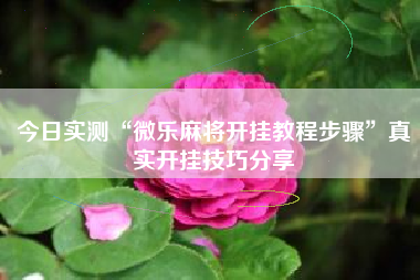 今日实测“微乐麻将开挂教程步骤”真实开挂技巧分享