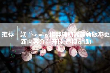 推荐一款“wepoker作弊辅助器最新版本更新内容介”开挂(透视)辅助