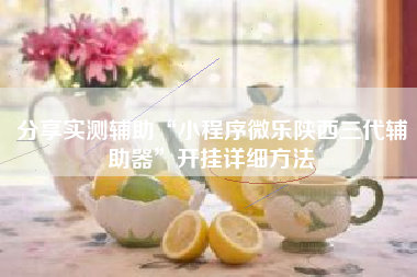 分享实测辅助“小程序微乐陕西三代辅助器”开挂详细方法