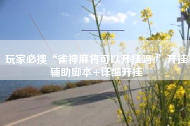 玩家必搜“雀神麻将可以开挂吗?	”开挂辅助脚本+详细开挂