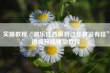 实操教程“微乐江西麻将过炸有没有挂”透视开挂辅助教程