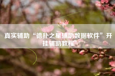 真实辅助“德扑之星辅助数据软件	”开挂辅助教程