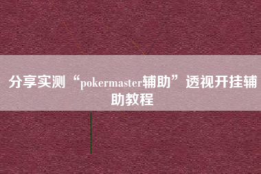 分享实测“pokermaster辅助”透视开挂辅助教程