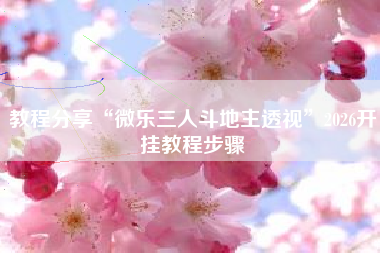 教程分享“微乐三人斗地主透视”2026开挂教程步骤