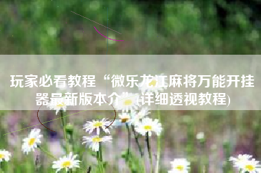 玩家必看教程“微乐龙江麻将万能开挂器最新版本介	”(详细透视教程)