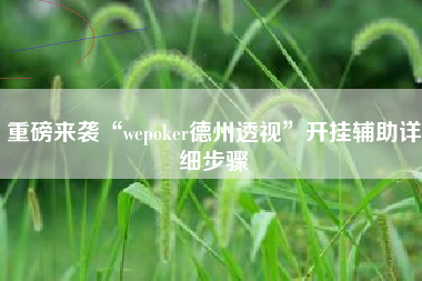 重磅来袭“wepoker德州透视	”开挂辅助详细步骤