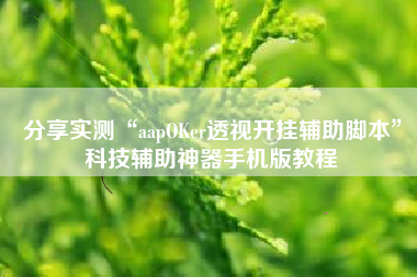 分享实测“aapOKer透视开挂辅助脚本	”科技辅助神器手机版教程