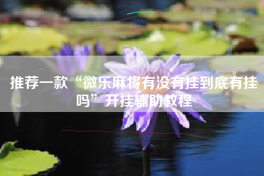 推荐一款“微乐麻将有没有挂到底有挂吗”开挂辅助教程