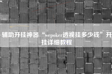 辅助开挂神器“wepoker透视挂多少钱”开挂详细教程