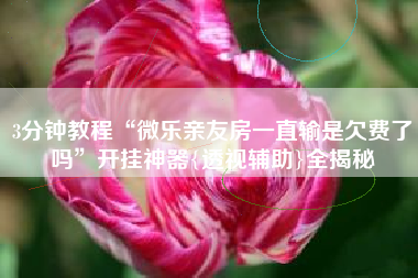 3分钟教程“微乐亲友房一直输是欠费了吗	”开挂神器{透视辅助}全揭秘