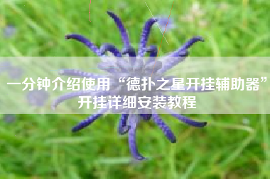 一分钟介绍使用“德扑之星开挂辅助器”开挂详细安装教程