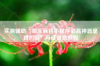 实测辅助“微乐麻将小程序必赢神器是真的吗”开挂辅助教程