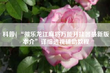 科普|“微乐龙江麻将万能开挂器最新版本介	”详细透视辅助教程