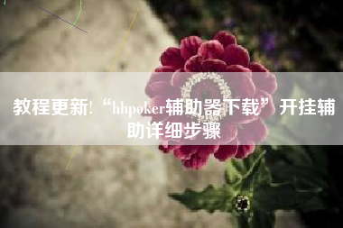 教程更新!“hhpoker辅助器下载”开挂辅助详细步骤