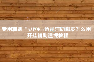 专用辅助“AAPOKer透视辅助脚本怎么用”开挂辅助透视教程