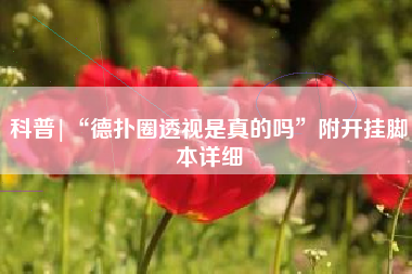 科普|“德扑圈透视是真的吗”附开挂脚本详细