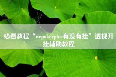 必看教程“wepokerplus有没有挂	”透视开挂辅助教程