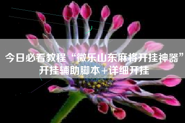 今日必看教程“微乐山东麻将开挂神器”开挂辅助脚本+详细开挂