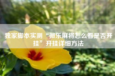 独家脚本实测“微乐麻将怎么看是否开挂”开挂详细方法